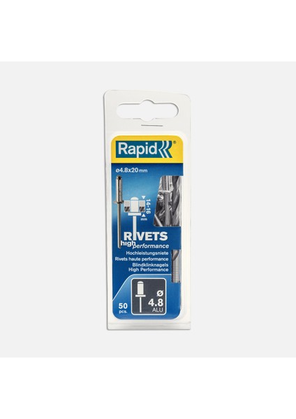 Perçin 4,8X20 mm Alu Matkap Ucu 50 Adet
