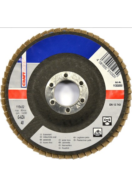 Taşlama Taşı K40 115 mm Metal Açık Mavi