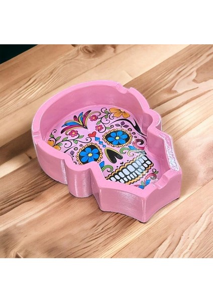 Bek Tobacco La Catrina Baskılı Melamin Sigara Küllüğü Pembe 11CM