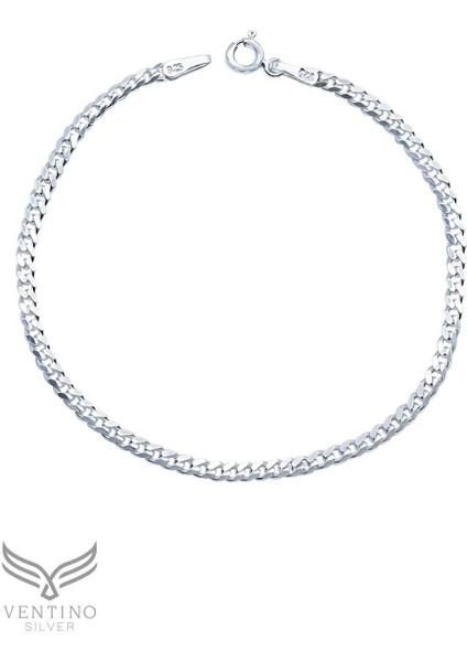 3mm Gurmet 925 Ayar Gümüş Erkek Zincir Bileklik VEB-5019 fiyatları