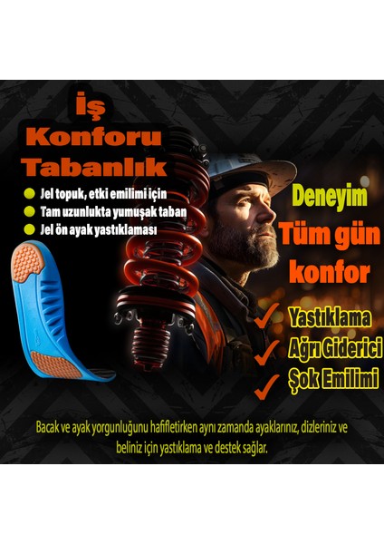 Work - İş Konfor İç Tabanlıklar - Tüm Gün Rahatlık Destek İçin - Şok Emici - Yastıklama - Yorgunluğu Azaltıcı