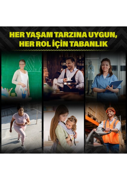 Work - İş Konfor İç Tabanlıklar - Tüm Gün Rahatlık Destek İçin - Şok Emici - Yastıklama - Yorgunluğu Azaltıcı fırsatları