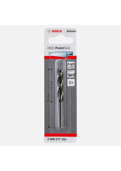 Hss-Pointtec Metal Delme Ucu 4.0 mm 2'li Paket