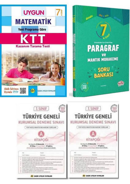 7. Sınıf Matematik Kazanım Tarama Testi - Paragraf Soru Bankası - 2 Adet Deneme Sınavı