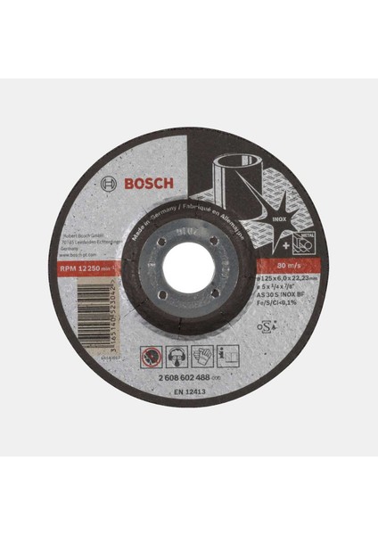 Paslanmaz Çelik Taşlama Disk 125X6,0 mm Bombeliexpert