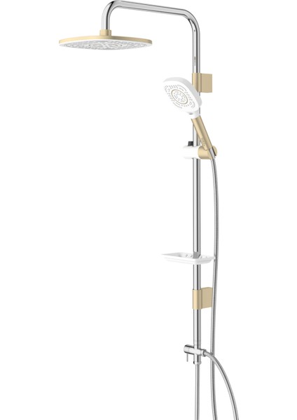 Coral Beyaz Gold Tall Sistem Duş Seti
