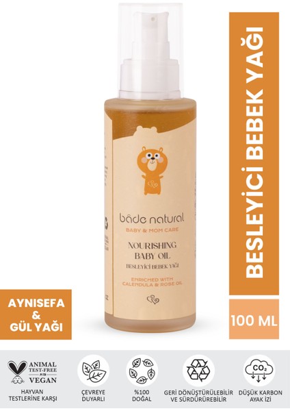 Besleyici ve Rahatlatıcı Bebek Masaj Yağı %100 Doğal 100 ml