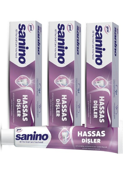 Hassas Dişler Sanino Diş Macunu 3 Adet 75 ml -Diş Eti Problemleri