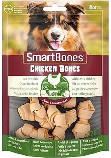Tavuklu Mini Kemik Köpek Ödülü 8 Parça 128 gr