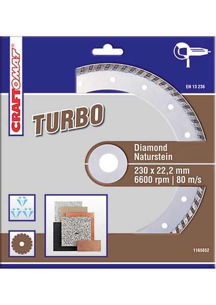 Elmas Kesici Disk 230 mm Kahve Doğaltaş