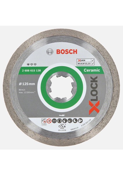 X-Lock Standard For Ceramic Elmas Kesici Disk 125 mm