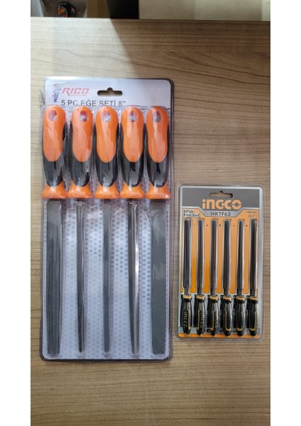 5 Parça Eğe Seti 8'' ve Ingco 6 Parça Mini Eğe Seti