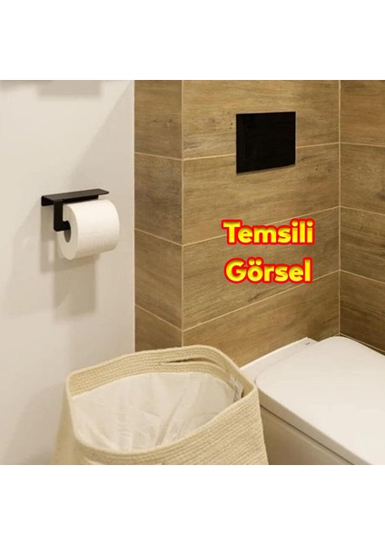 Dekoratif Lüks Tuvalet Kağıtlık Aparat Vidalı Wc Kağıt Standı Paslanmaz Metal Sağlam Siyah Estetik