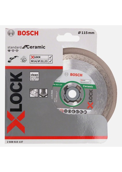 X-Lock Standard For Ceramic Elmas Kesici Disk 115 mm