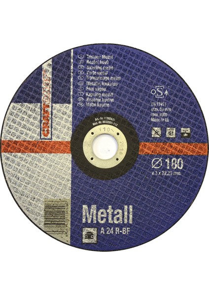 Kesici Disk 180 mm Metal Mavi
