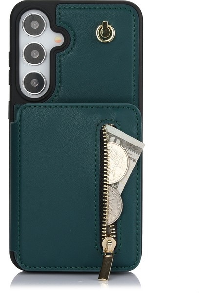 Samsung Galaxy S24+ 5g Için Fermuarlı Kart Çantası Telefon Kılıfı (Yurt Dışından)