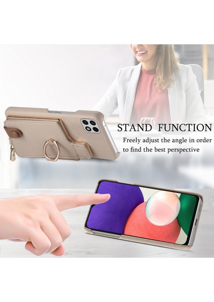 Samsung Galaxy A22 5g Için Deri Cüzdan Telefon Kılıfı (Yurt Dışından)