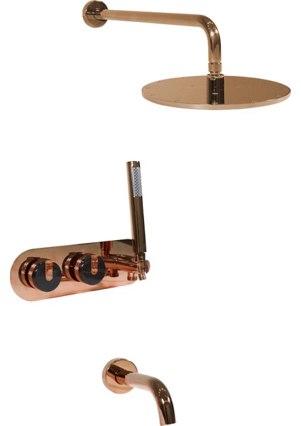 Victoria Rose Gold 3 Yönlü Ankastre Duş Sistemi
