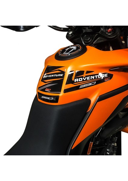 KTM 390 Adventure 2020-2024 Uyumlu Tank Pad Seti Siyah-Turuncu