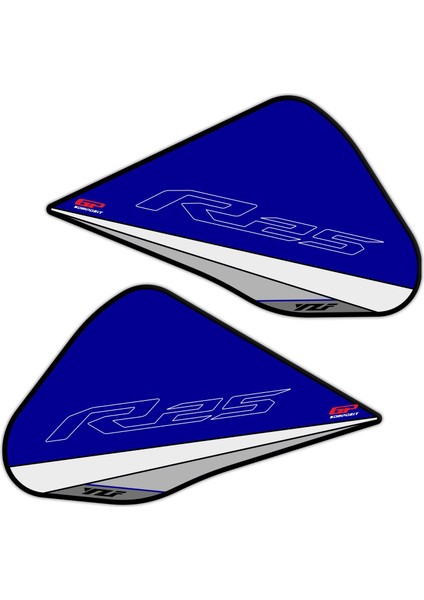 Yamaha R25 2015-2018 Uyumlu Tank Pad Seti Mavi modelleri