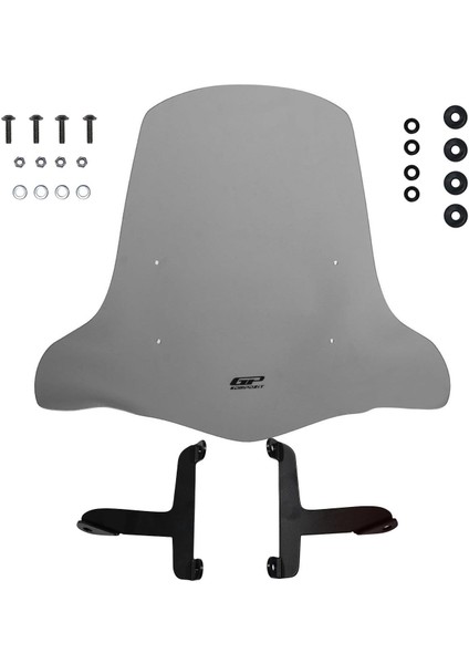 Scooter Universal 2020 Uyumlu Elcikli Ön Cam Füme 44 cm