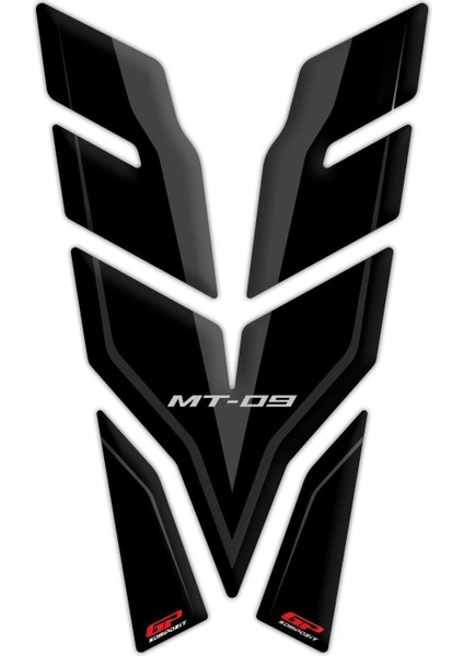 Yamaha MT-09 2021-2023 Uyumlu Tank Pad Seti Siyah