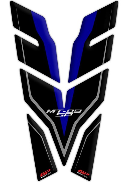 Yamaha MT-09 SP 2021-2023 Uyumlu Tank Pad Seti Siyah-Mavi fiyatları