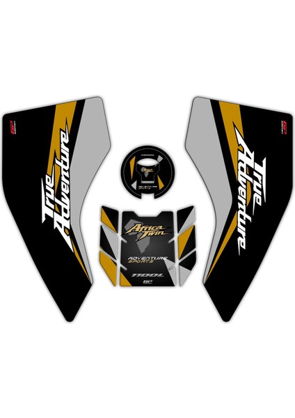 Honda Africa Twin CRF1100L Adventure 2020-2023 Uyumlu Tank Pad Seti Siyah