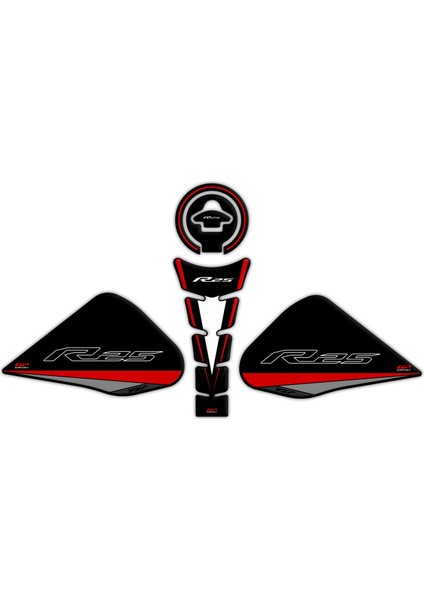 Yamaha R25 2015-2018 Uyumlu Tank Pad Seti Kırmızı
