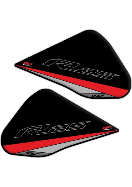 Yamaha R25 2015-2018 Uyumlu Tank Pad Seti Kırmızı modelleri