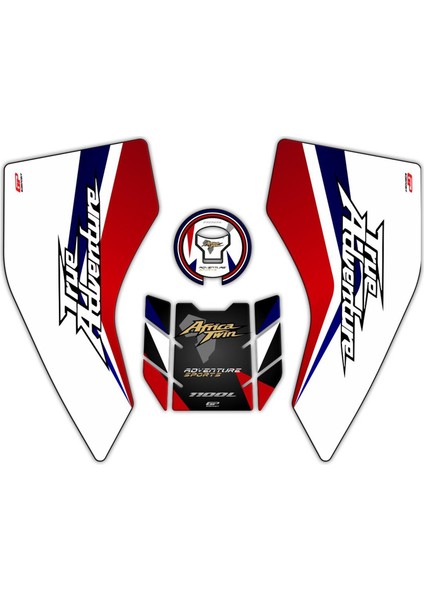 Honda Africa Twin CRF1100L Adventure 2020-2023 Uyumlu Tank Pad Seti Beyaz