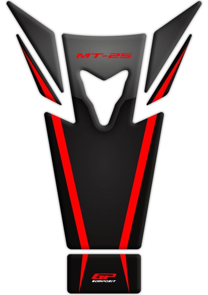 Yamaha MT-25 2015-2019 Uyumlu Tank Pad Seti Siyah-Kırmızı fiyatları