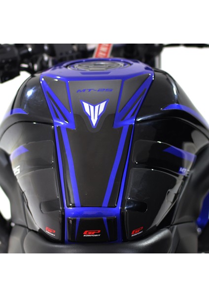 Yamaha MT-25 2015-2019 Uyumlu Tank Pad Seti Siyah-Kırmızı indirimleri