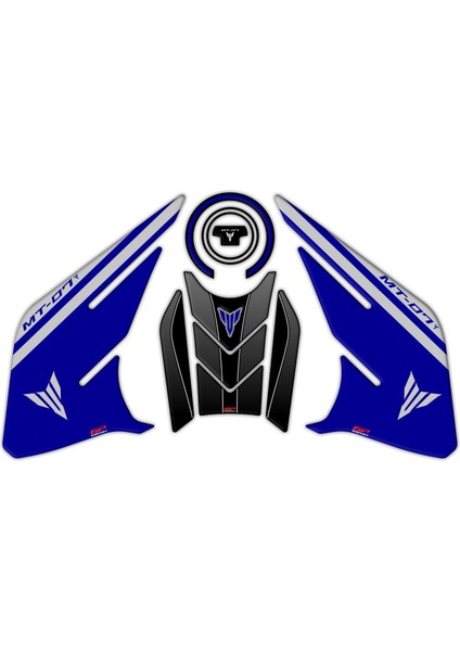 Yamaha MT-07 2021-2024 Uyumlu Tank Pad Seti Mavi