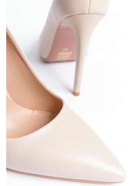 N4292-10CM Kadın Hakiki Deri Klasik Stiletto Ayakkabı