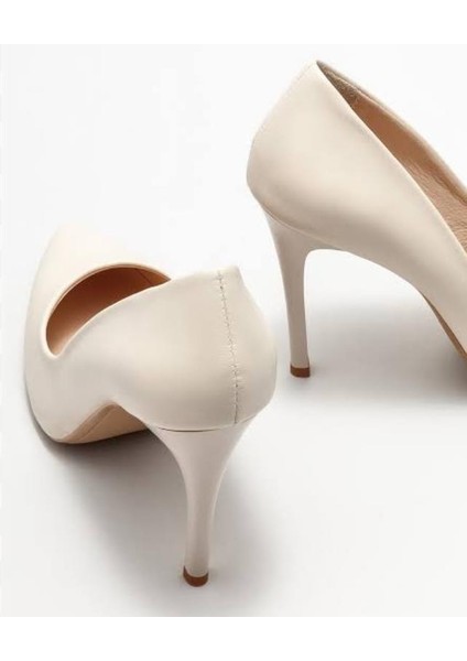 N4292-10CM Kadın Hakiki Deri Klasik Stiletto Ayakkabı