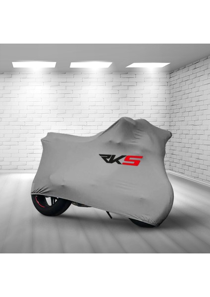 Ultra Shop Rks A 250 Gri Kumaş Motosiklet Brandası Logo Baskılı Penye Kumaş Motosiklet Branda