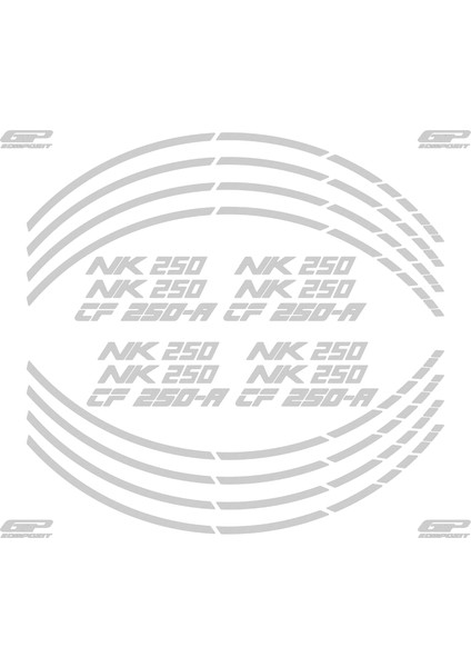 CF Moto 250 NK 2018-2024 Uyumlu Jant Şeridi Reflektif Gri