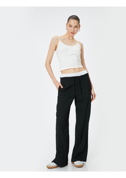 Düğmeli Askılı Atlet Slim Fit Pamuklu