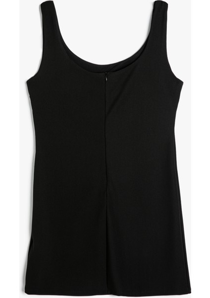 Mini Kalın Askılı Kalem Elbise Slim Fit