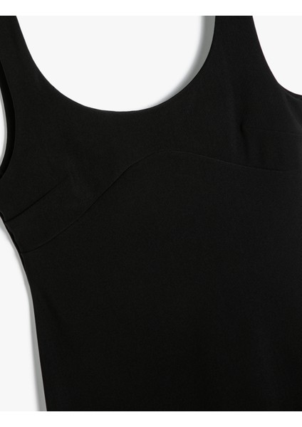 Mini Kalın Askılı Kalem Elbise Slim Fit