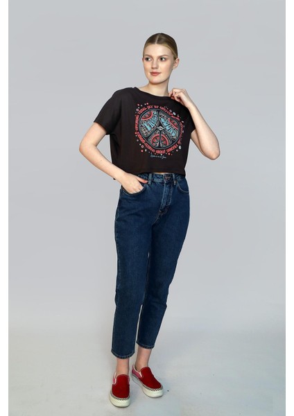 Casey Kadın O Yaka T-Shırt Kahve