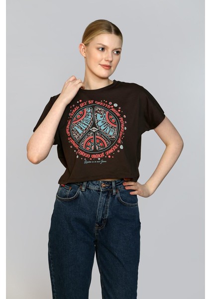 Casey Kadın O Yaka T-Shırt Kahve fiyatları