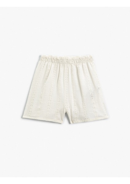 Şort Fistolu Beli Lastikli Pamuklu