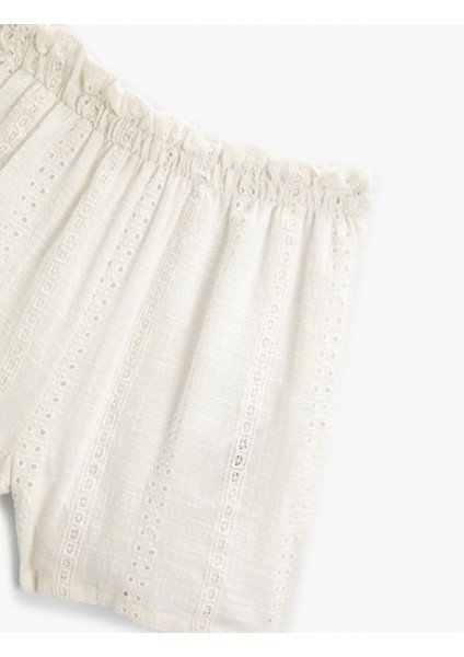 Şort Fistolu Beli Lastikli Pamuklu modelleri