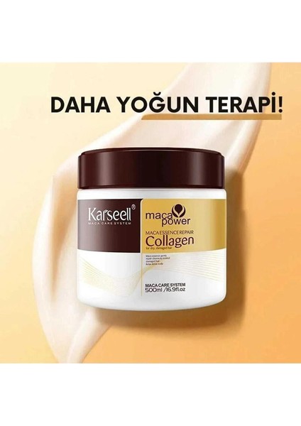 Karseell Collagen Saç Maskesi  + Yıpranmış Saçlara Saç Keratini+Saç Masajtarağı M. 3'lü Set