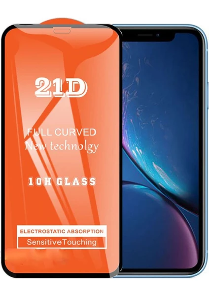 iPhone Xr Ekran Koruyucu 21D Tam Kaplayan Kavisli