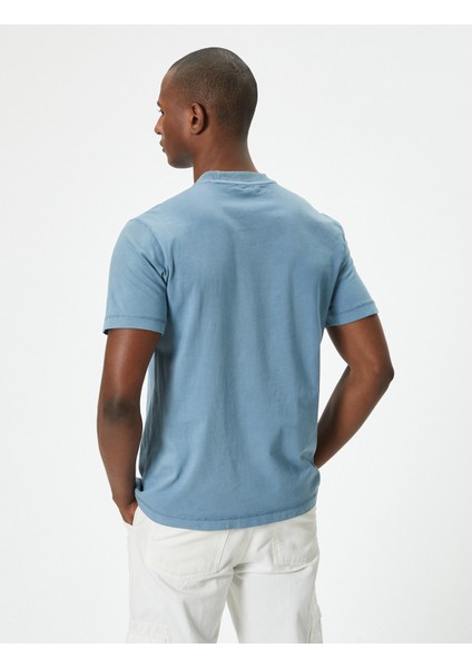 Slogan Baskılı Tişört Bisiklet Yaka Kısa Kollu Pamuklu fırsatları