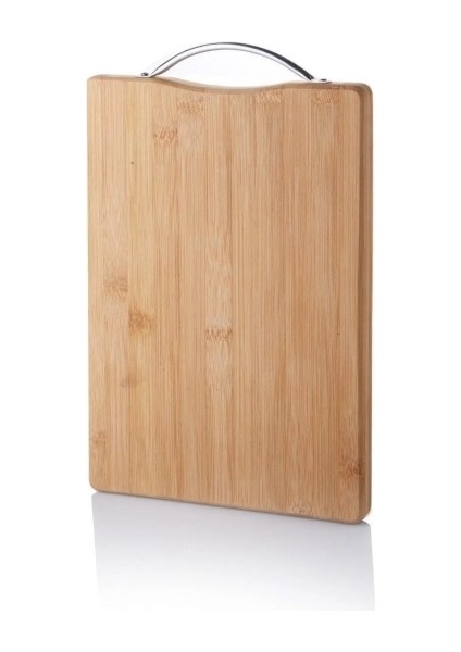 Metal Tutacaklı Lüx Bambu Kesme Tahtası 30CM X20CMX1.8CM
