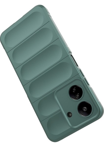 Xiaomi Poco C65 Kılıf Etnik Optimum Mat Kamera Korumalı Silikon Yeşil